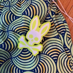 New Psycho Bunny Men's 3xl Lime Green Corton Patterned Swim Trunks MSRP $87.50